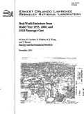 Cover page: Real-World Emissions from Model Year 1993, 2000, and 2010 Passenger Cars