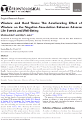 Cover page: Wisdom and Hard Times: The Ameliorating Effect of Wisdom on the Negative Association Between Adverse Life Events and Well-Being.