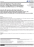 Cover page: Clinically Significant Thromboembolic Disease in Adult Spinal Deformity Surgery: Incidence and Risk Factors in 737 Patients