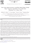 Cover page: East Asian summer monsoon variability during Marine Isotope Stage 5 based on speleothem δ<sup>18</sup>O records from Wanxiang Cave, central China