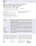 Cover page: Adverse Pregnancy Outcomes by Degree of Maternal Serum Analyte Elevation: A Retrospective Cohort Study