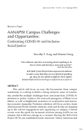 Cover page: AANAPISI Campus Challenges and Opportunities: Confronting COVID-19 and Inclusive Social Justice