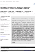 Cover page: Exploratory immunogenicity outcomes of peanut oral immunotherapy: Findings from the PALISADE trial.