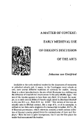 Cover page: A Matter of Context: Early Medieval Use of Origen's Discussion of the Arts