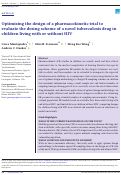 Cover page: Optimizing the design of a pharmacokinetic trial to evaluate the dosing scheme of a novel tuberculosis drug in children living with or without HIV