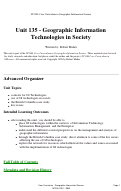 Cover page: Unit 135 - Geographic Information Technologies in Society