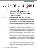 Cover page: Improved high temperature radiation damage tolerance in a three-phase ceramic with heterointerfaces.