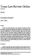 Cover page of Calculative Patents