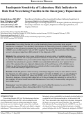 Cover page: Inadequate Sensitivity of Laboratory Risk Indicator to Rule Out Necrotizing Fasciitis in the Emergency Department