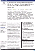 Cover page: ECAP-controlled closed-loop versus open-loop SCS for the treatment of chronic pain: 36-month results of the EVOKE blinded randomized clinical trial.