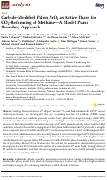 Cover page: Carbide-Modified Pd on ZrO2 as Active Phase for CO2-Reforming of Methane—A Model Phase Boundary Approach