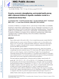 Cover page: Poverty, economic strengthening, and mental health among AIDS orphaned children in Uganda: Mediation model in a randomized clinical trial