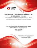 Cover page: Hall Spoofing: A Non-Invasive DoS Attack on Grid-Tied Solar Inverter