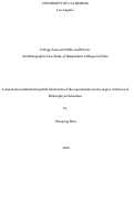 Cover page: Colleges between Public and Private: An Ethnographic Case Study of Independent Colleges in China