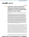 Cover page: Label-free, real-time detection of perineural invasion and cancer margins in a murine model of head and neck cancer surgery.