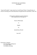 Cover page: "Upon the Threshold": Anglo-American Jewish Women Writers' Counterhistories of Liberal Citizenship and Jewish Nationalism in England and the United States, 1880-1923