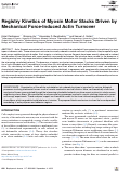Cover page: Registry Kinetics of Myosin Motor Stacks Driven by Mechanical Force-Induced Actin Turnover