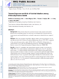 Cover page: TRAUMA EXPOSURE AND RISK OF SUICIDAL IDEATION AMONG ETHNICALLY DIVERSE ADULTS