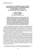 Cover page: MANAGERIAL COMPENSATION BASED ON ORGANIZATIONAL PERFORMANCE: A TIME SERIES ANALYSIS OF THE EFFECTS OF MERIT PAY.