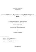 Cover page: Assorted Control Algorithms using Hybrid System Tools