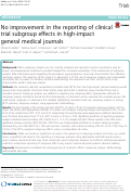 Cover page: No improvement in the reporting of clinical trial subgroup effects in high-impact general medical journals