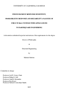 Cover page: Finite element response sensitivity, probabilistic response and reliability analyses of structural systems with applications to earthquake engineering