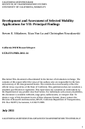 Cover page: Development and Assessment of Selected Mobility Applications for VII: Principal Findings