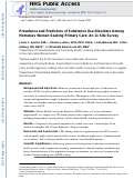 Cover page: Prevalence and predictors of substance use disorders among homeless women seeking primary care: An 11 site survey.