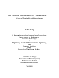 Cover page: The Value of Time in Intercity Transportation － A Study of Thresholds and Discontinuities