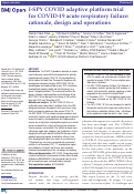 Cover page: I-SPY COVID adaptive platform trial for COVID-19 acute respiratory failure: rationale, design and operations