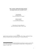 Cover page: Race, Gender, and Parental College Savings: Assessing Economic and Academic Factors