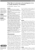 Cover page: Philip Morris involvement in the development of an air quality laboratory in El Salvador