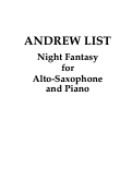 Cover page: Night Fantasy for Alto Saxophone and Piano