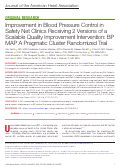 Cover page: Improvement in Blood Pressure Control in Safety Net Clinics Receiving 2 Versions of a Scalable Quality Improvement Intervention: BP MAP A Pragmatic Cluster Randomized Trial.