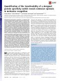 Cover page: Quantification of the transferability of a designed protein specificity switch reveals extensive epistasis in molecular recognition.