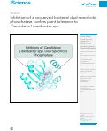 Cover page: Inhibition of a conserved bacterial dual-specificity phosphatase confers plant tolerance to Candidatus Liberibacter spp.