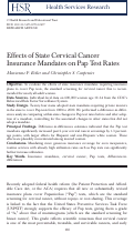 Cover page: Effects of State Cervical Cancer Insurance Mandates on Pap Test Rates