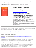 Cover page: Randomized controlled trial of expressive writing for psychological and physical health: the moderating role of emotional expressivity