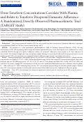 Cover page: Urine Tenofovir Concentrations Correlate With Plasma and Relate to Tenofovir Disoproxil Fumarate Adherence: A Randomized, Directly Observed Pharmacokinetic Trial (TARGET Study)