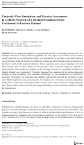 Cover page: Unsteady Flow Simulation and Erosion Assessment in a Ditch Network of a Drained Peatland Forest Catchment in Eastern Finland