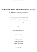 Cover page: Psychoacoustic Studies of Music Spatialization Strategies in Different Listening Contexts
