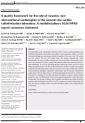 Cover page: A quality framework for the role of invasive, non-interventional cardiologists in the present-day cardiac catheterization laboratory: A multidisciplinary SCAI/HFSA expert consensus statement.