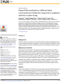 Cover page: Nasal DNA methylation differentiates corticosteroid treatment response in pediatric asthma: A pilot study