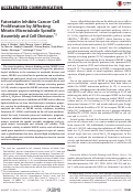 Cover page: Fatostatin Inhibits Cancer Cell Proliferation by Affecting Mitotic Microtubule Spindle Assembly and Cell Division*