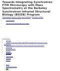 Cover page: Towards Integrating Synchrotron FTIR Microscopy with Mass Spectrometry at the Berkeley Synchrotron Infrared Structural Biology (BSISB) Program