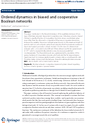 Cover page: Ordered dynamics in biased and cooperative Boolean networks