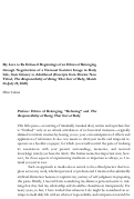 Cover page: My Love to Be Defused: Beginnings of an Ethics of Belonging through Negotiations of a National Socialist Image in Daily Life, from Infancy to Adulthood (Excerpts from Diaries Now Titled, The Responsibility of Being That Sort of Baby, March 24–July 25, 20