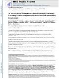 Cover page: It became easier once I knew: Stakeholder perspectives for educating children and teenagers about their difference of sex development.