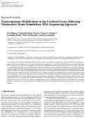 Cover page: Transcriptomic Modification in the Cerebral Cortex following Noninvasive Brain Stimulation: RNA-Sequencing Approach