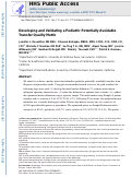 Cover page: Developing and Validating a Pediatric Potentially Avoidable Transfer Quality Metric.